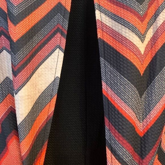 ECI New York Orange and Black Chevron Print Dress - Picture 6 of 11